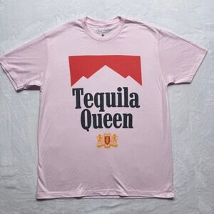 Tequila Queen Graphic T Shirt Pink Cotton Women's Size L